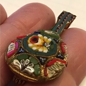Vintage Musical Instrument Micro Mosaic Brooch